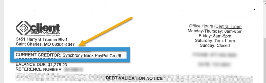 An attorney's guide to reading a collection letter answers "what is a current creditor?"