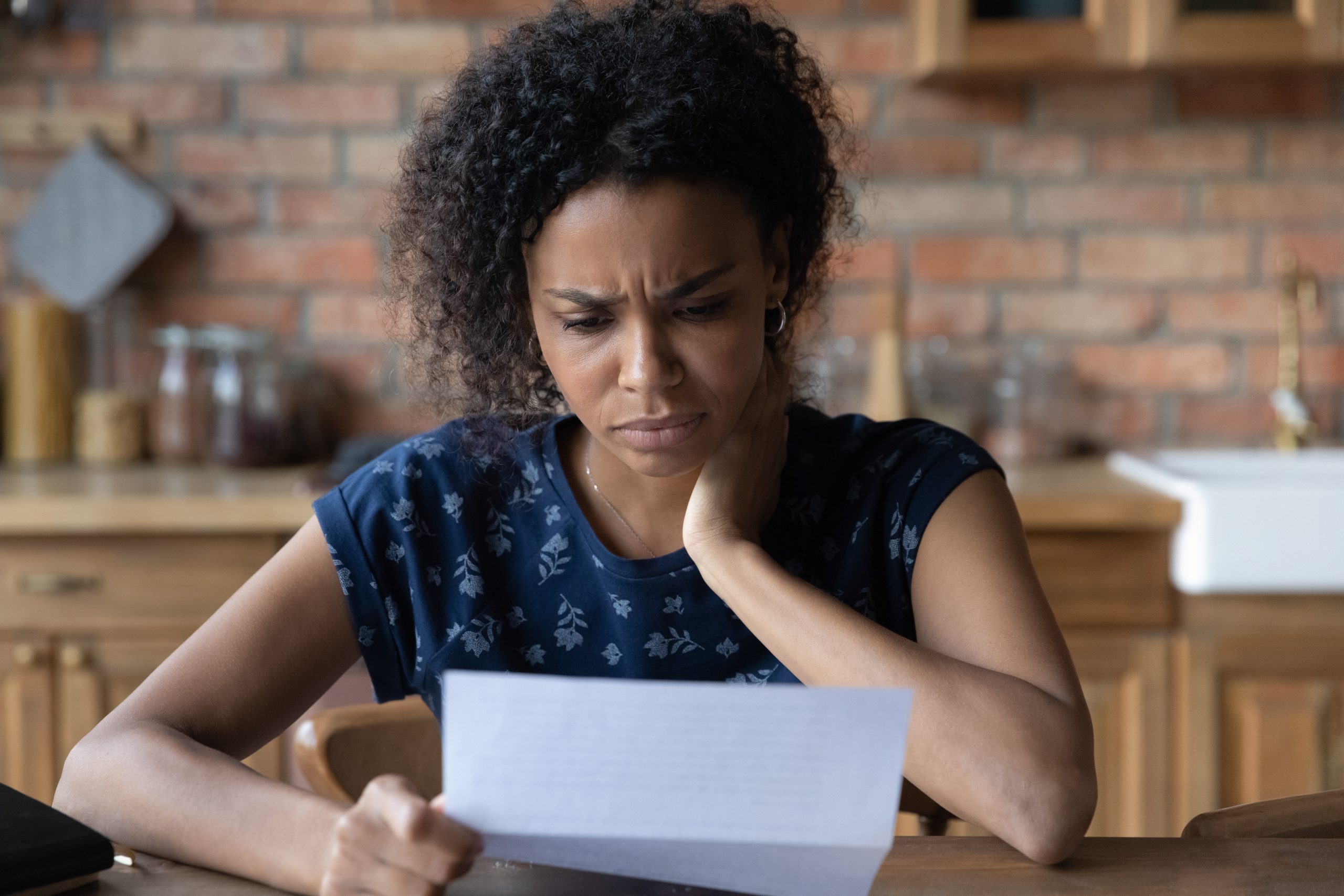 Woman reading letter