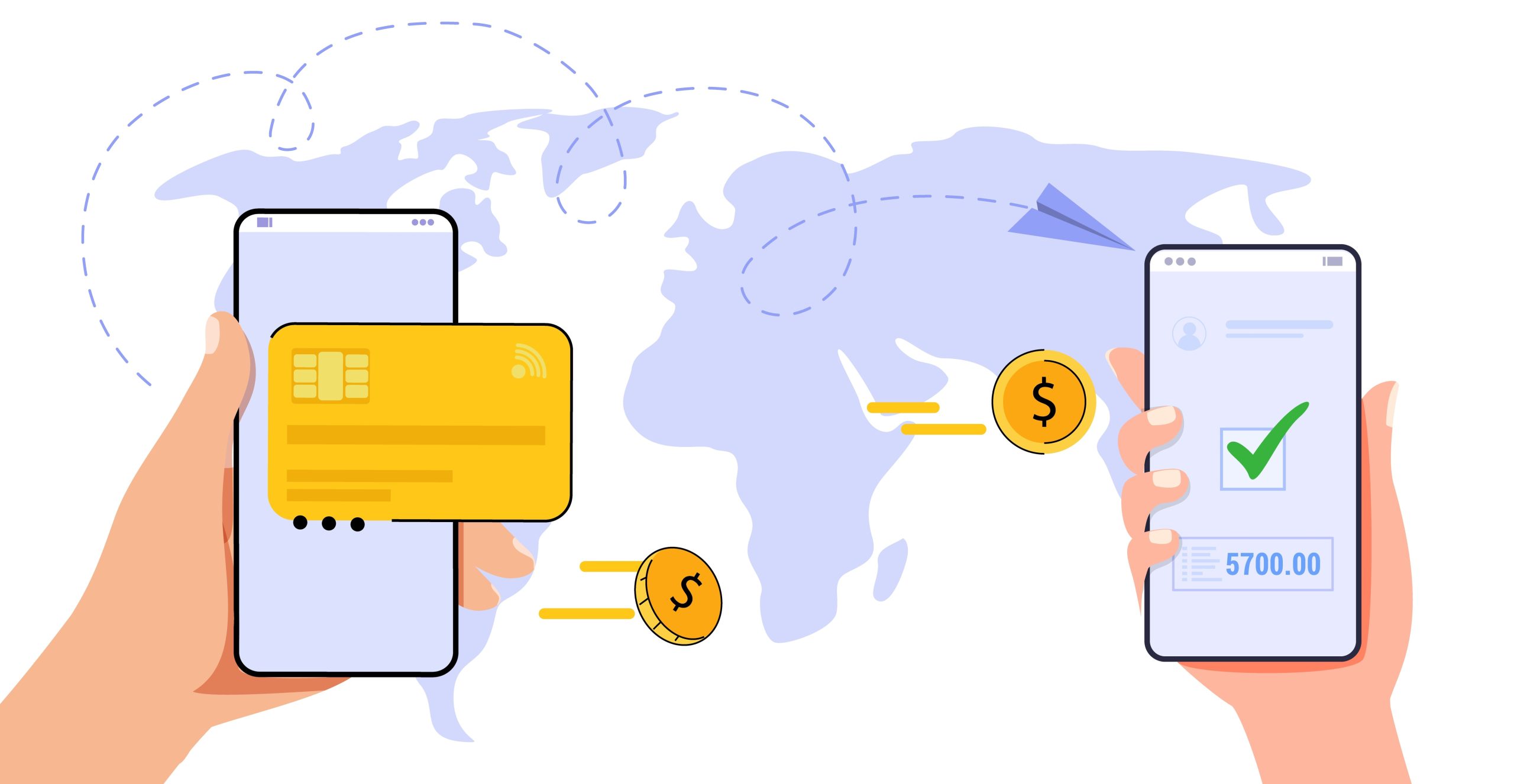 Money transfer online Global mobile financial transaction